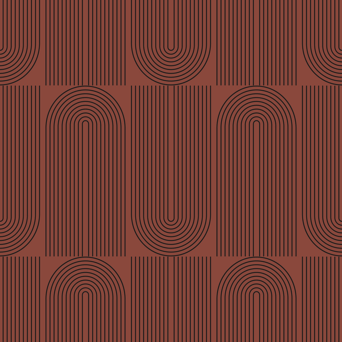 Brown Geometric Outlined Wallpaper in your room