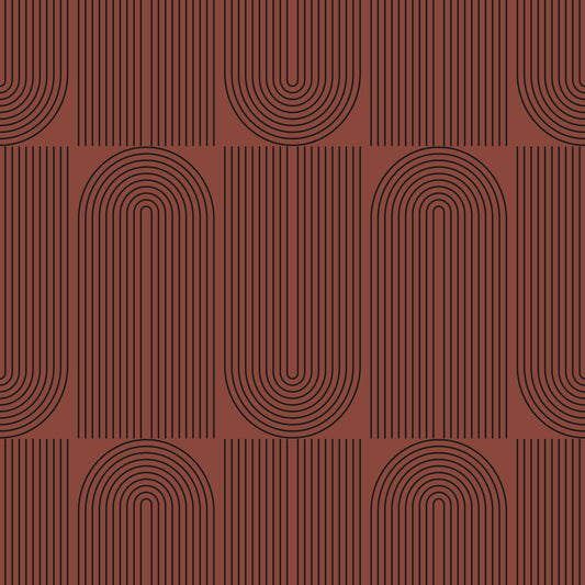Brown Geometric Outlined Wallpaper