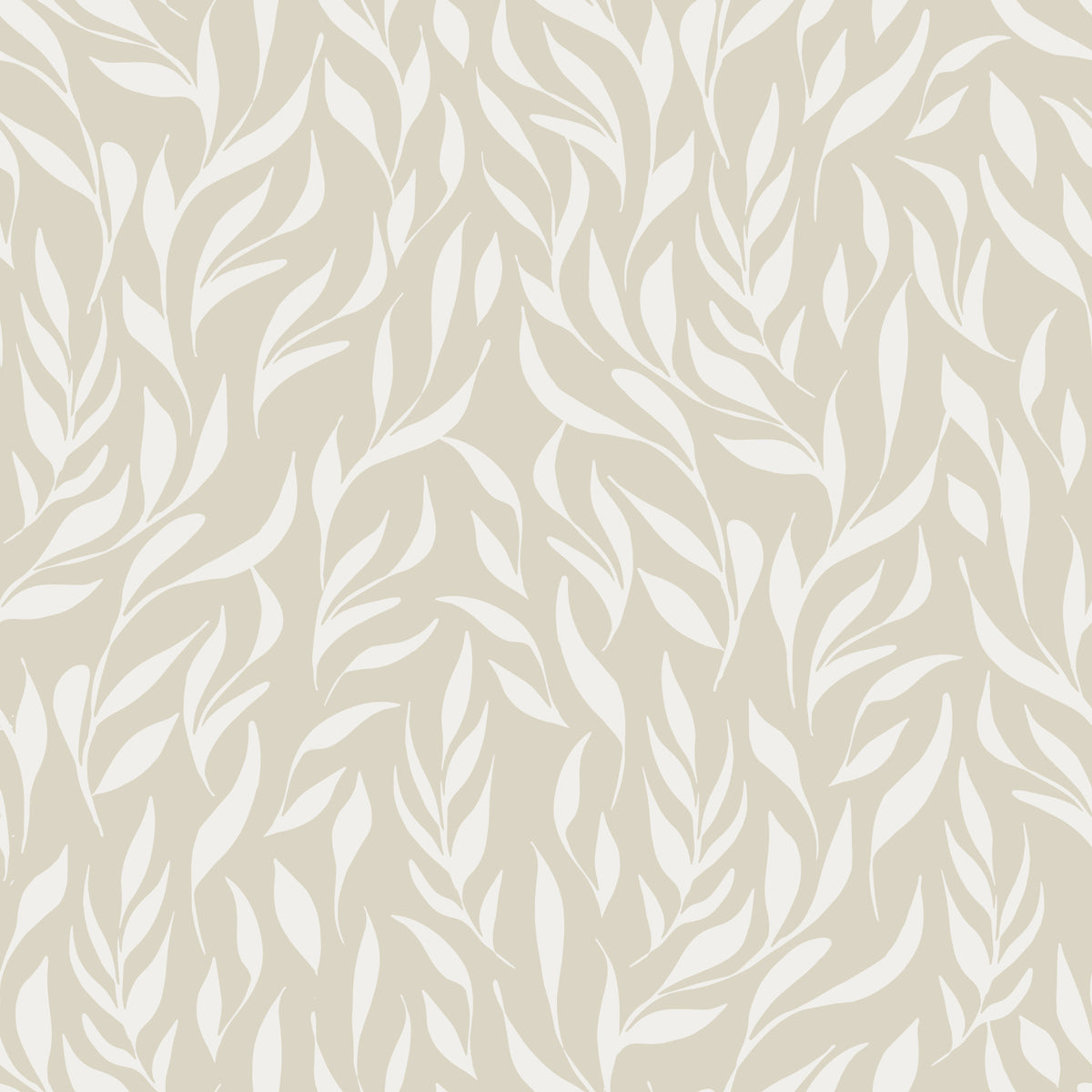 Beige Foliage Wallpaper⁠ in your room — zoomed