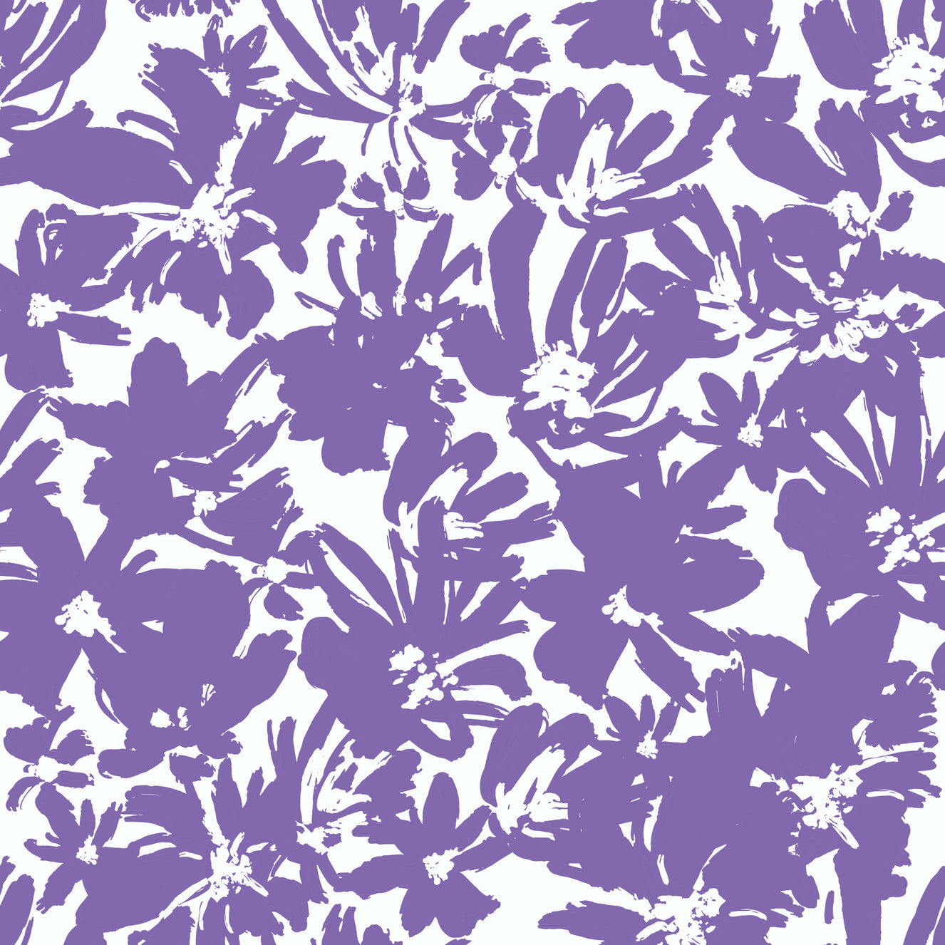Abstract Painted Purple Flowers Wallpaper⁠