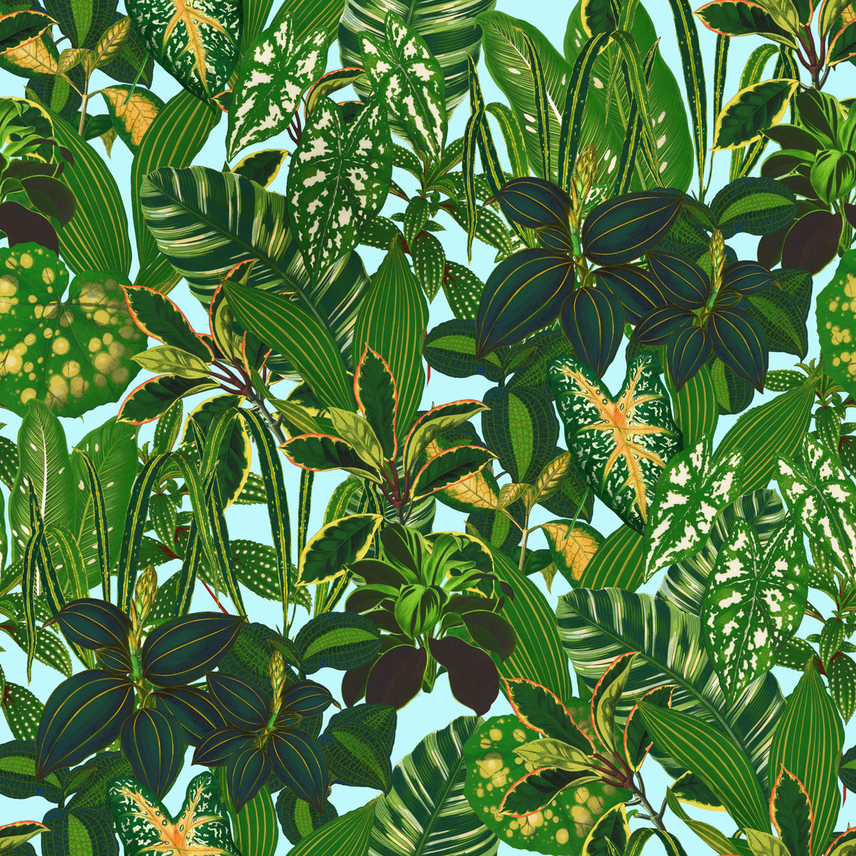 Green Tropical Plants Wallpaper⁠ in your room — zoomed