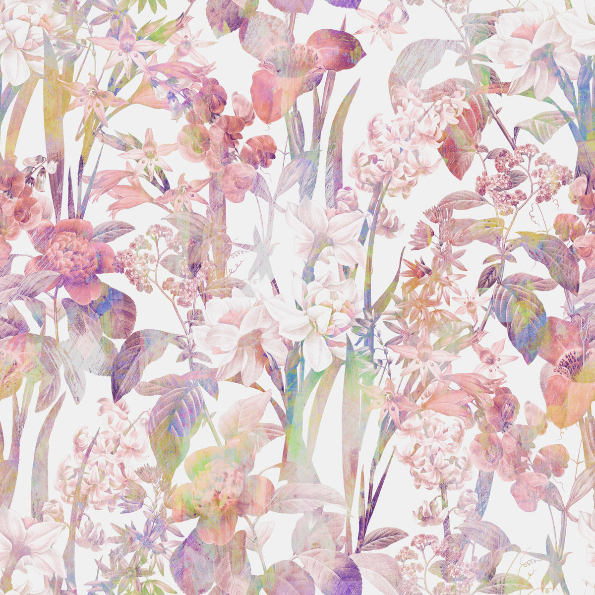 Decorative Boho Flowers Wallpaper⁠ in your room — zoomed