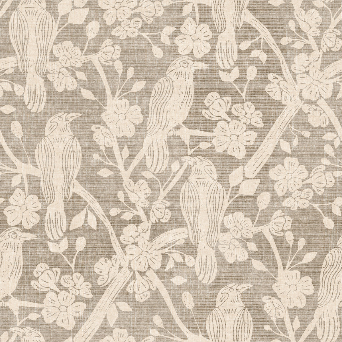 Blossom & Crow Beige & Ivory Wallpaper⁠ in your room — zoomed
