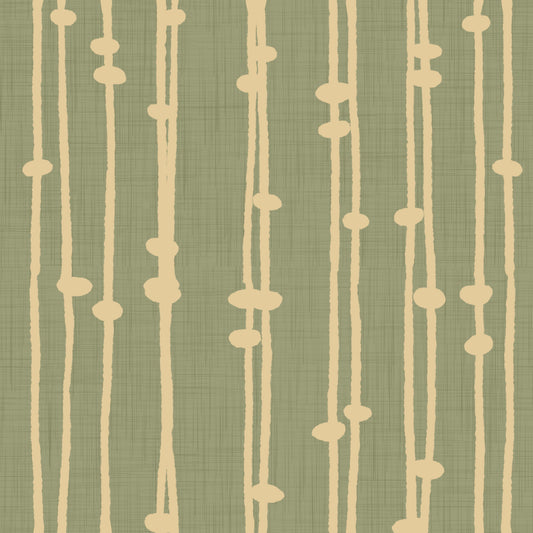 Boho Jewel Tone Stripes Retro Sage Wallpaper⁠