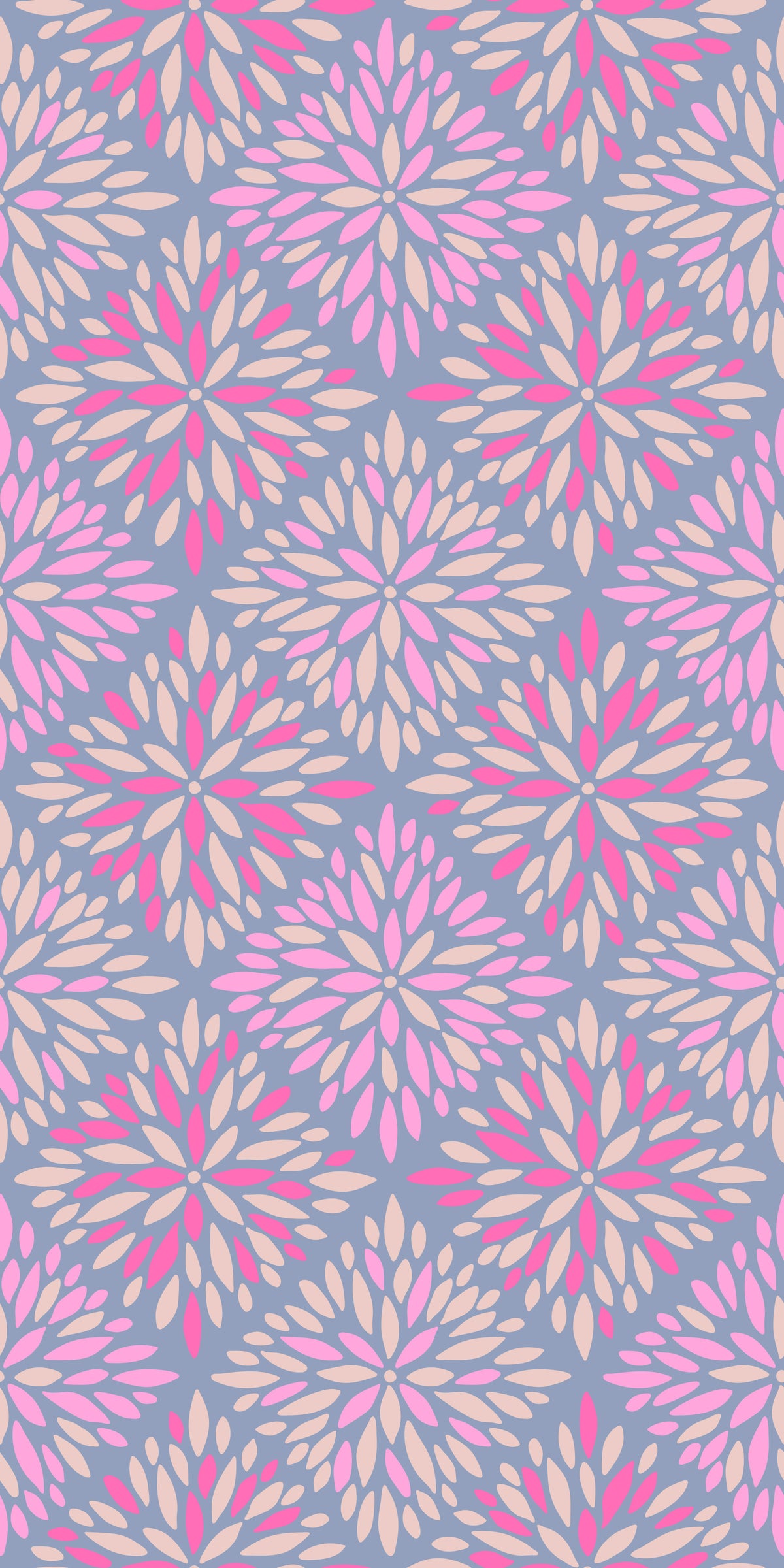 Dahlia Diamonds Boho Floral Tile Pink Lavender Purple Wallpaper⁠ in your room