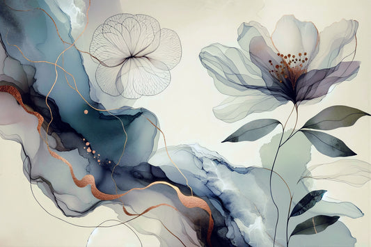 Dreamy Sage Garden Blue  Wall Mural