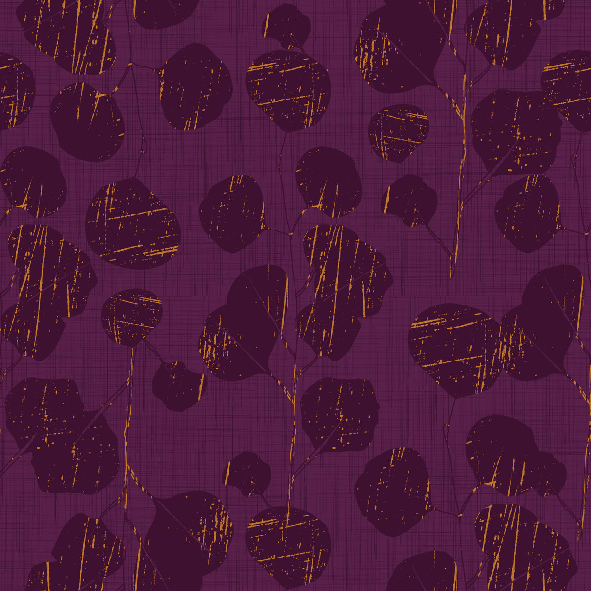 Boho Jewel Tone Botanical Plum Leave Purple Wallpaper⁠ in your room