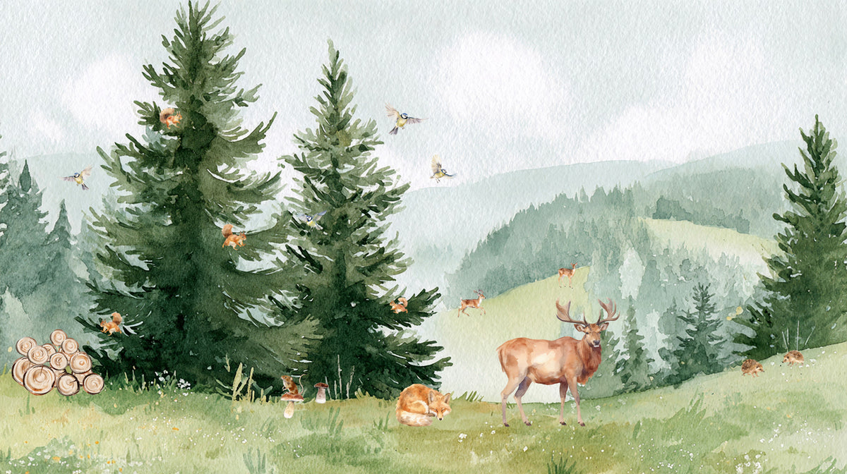 Woodland Friends Adventure  Wall Mural in your room — zoomed