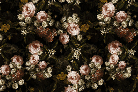 Midnight Baroque Bloom Wall Mural