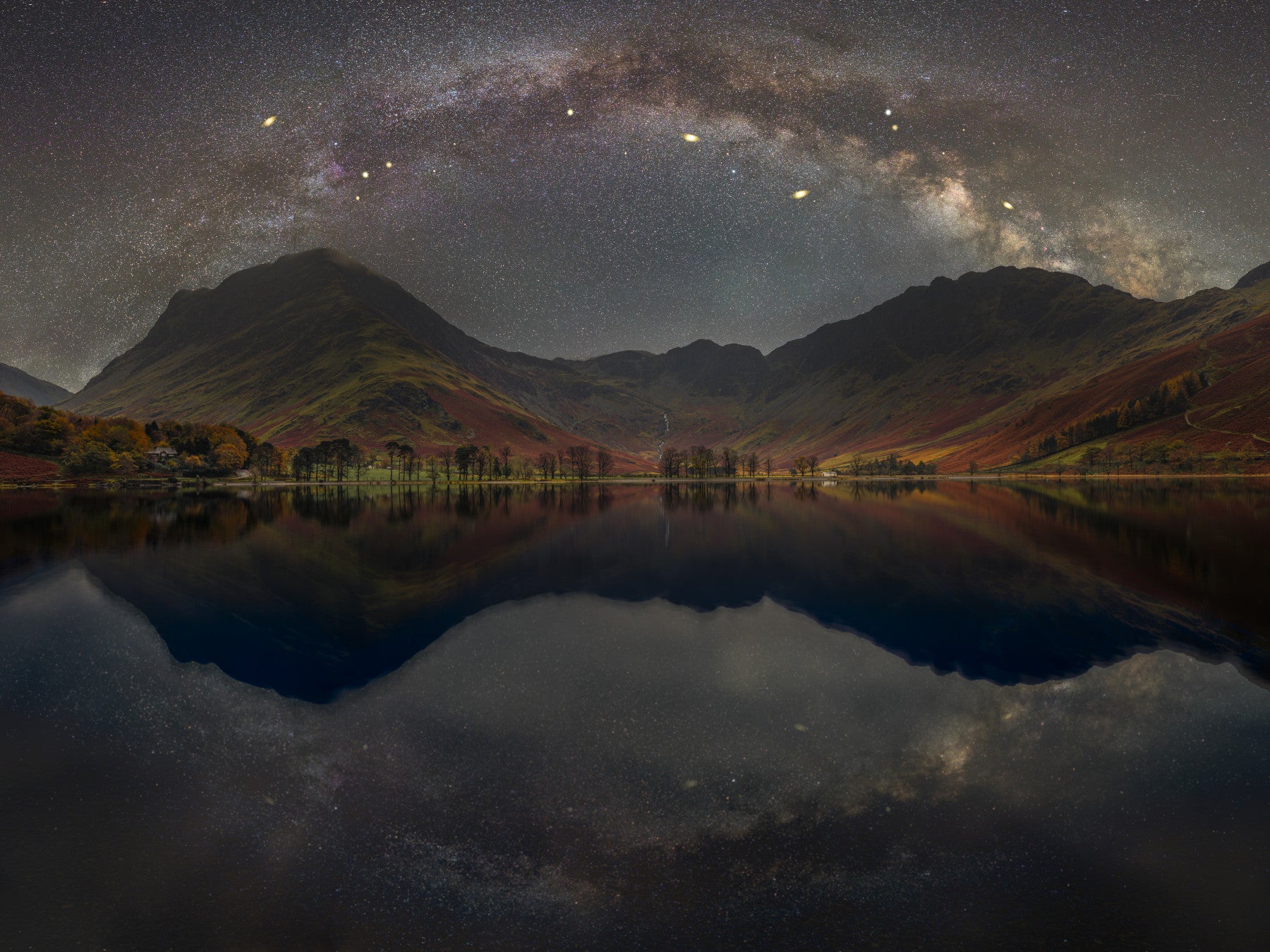 Milky Way Across Buttermere Wall Mural in your room — zoomed