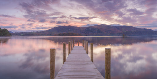 Mauve Dusk Dock Wall Mural