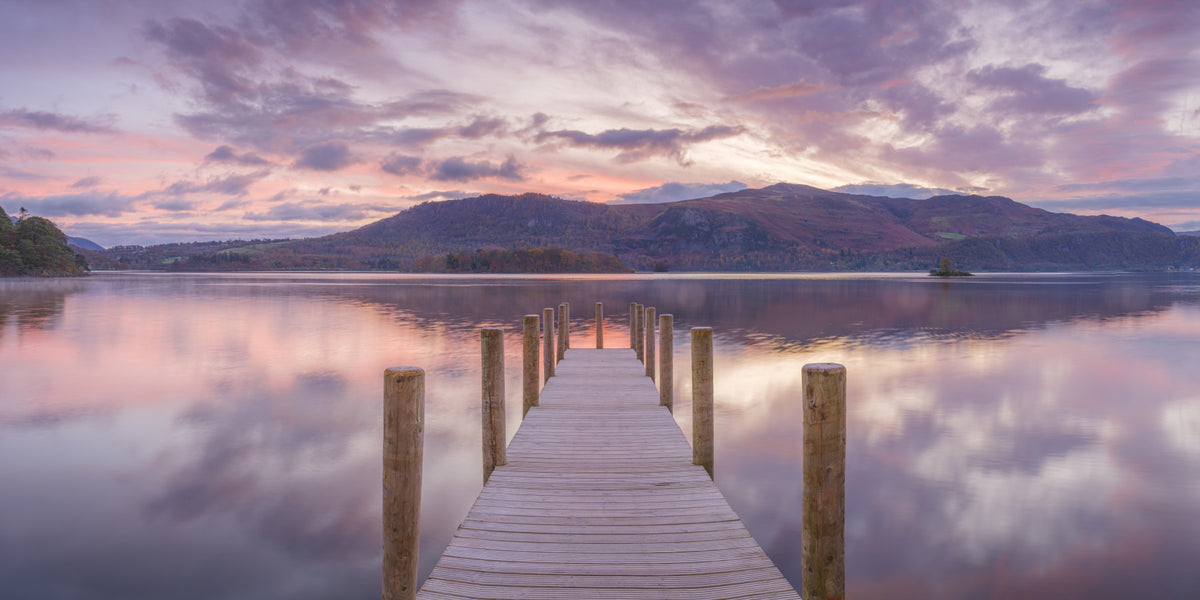 Mauve Dusk Dock Wall Mural in your room — zoomed