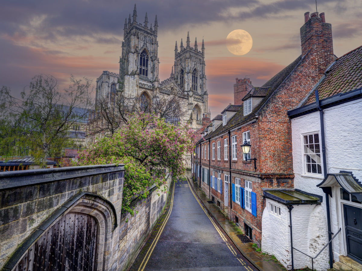 Charming Yorkshire Cathedral Street View Wall Mural in your room