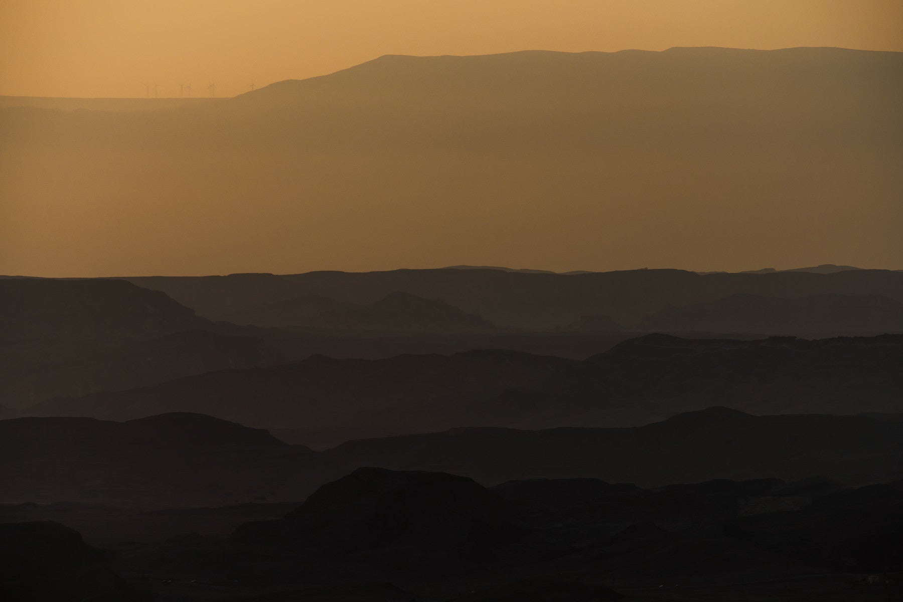 Sunrise over Ramon crater #2 Wall Mural in your room — zoomed