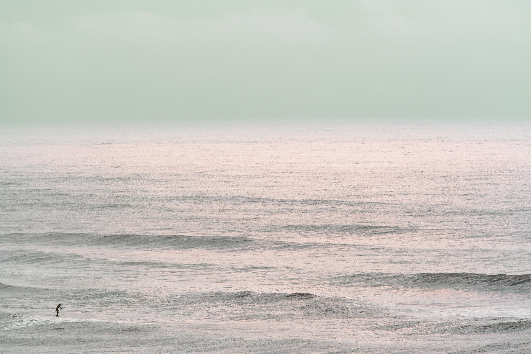 A contemplative rough water wallpaper mural for a feature wall.



