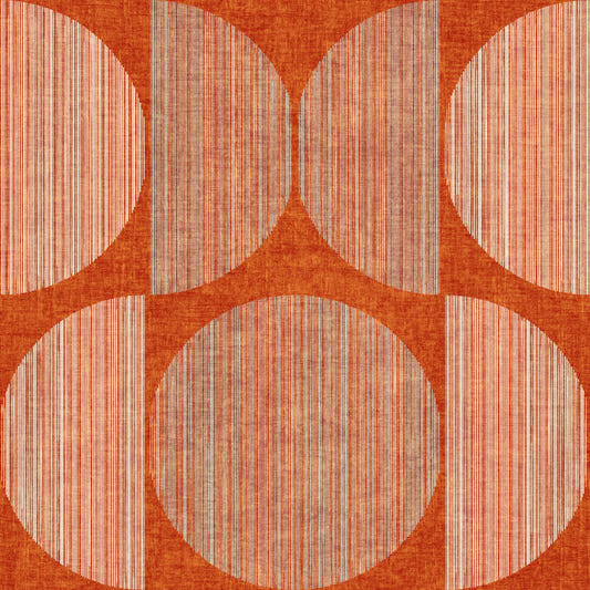 Bauhaus Terracotta Geometric Circle Rustic & Bold Wallpaper⁠