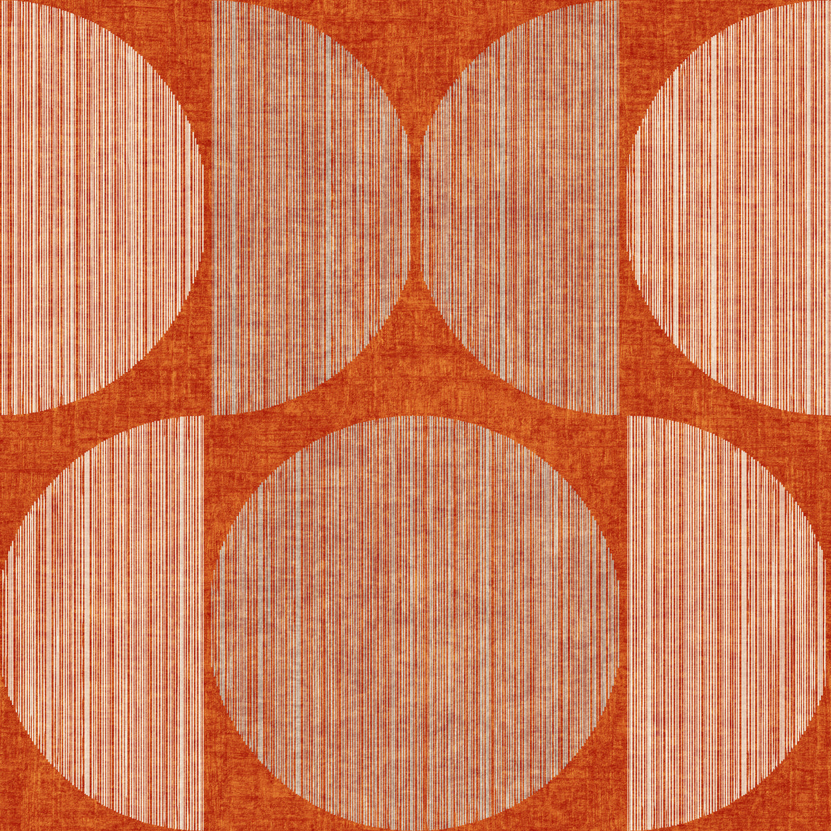 Bauhaus Terracotta Geometric Circle Rustic & Bold Wallpaper⁠