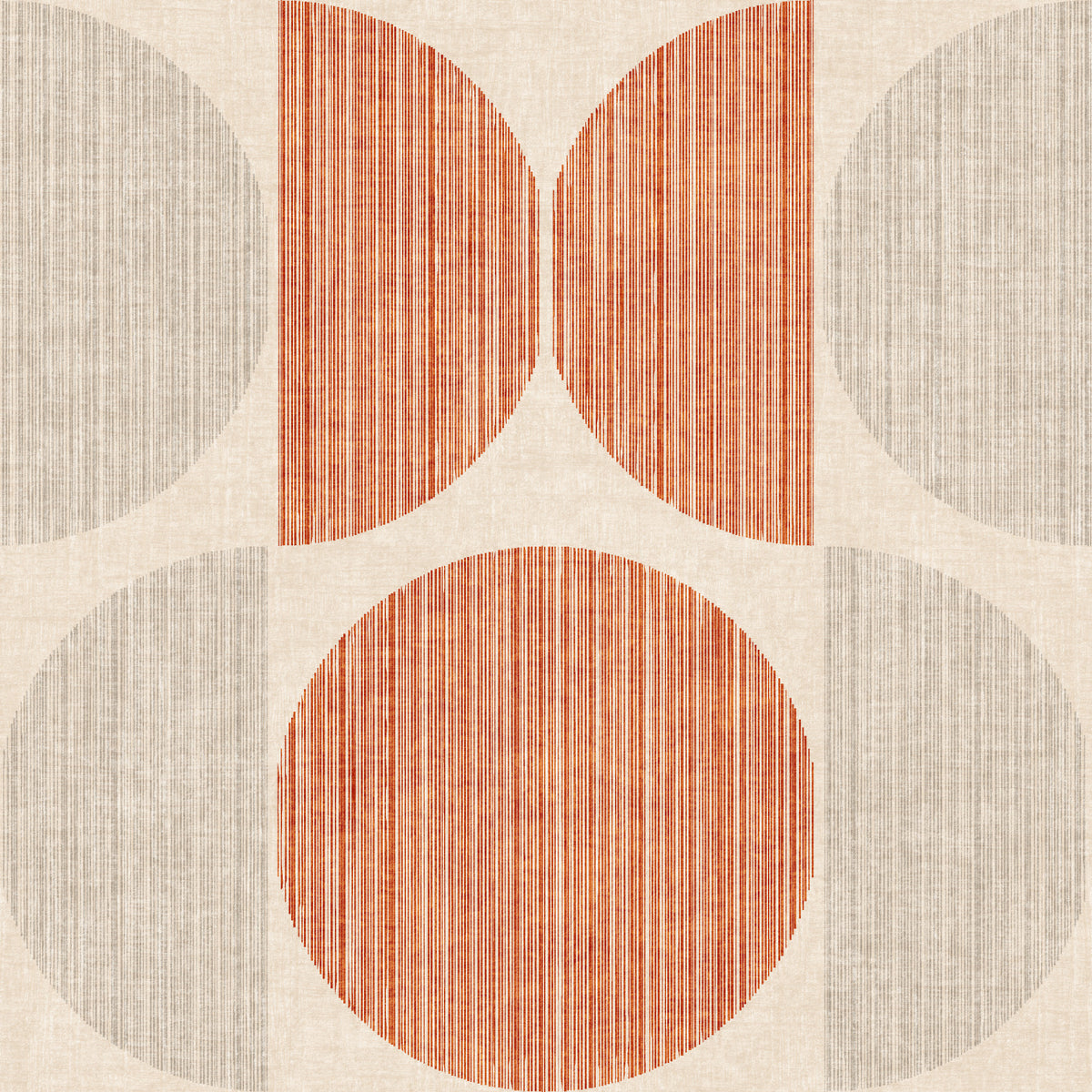 Bauhaus Orange Geometric Circle Boho & Retro  Wallpaper⁠ in your room — zoomed
