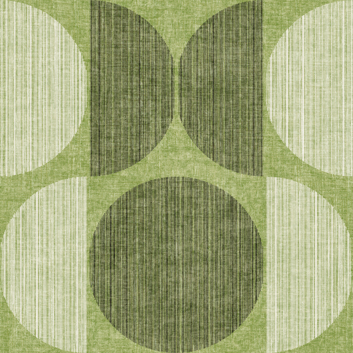 Bauhaus Green Geometric Circle Retro & Modern  Wallpaper⁠
