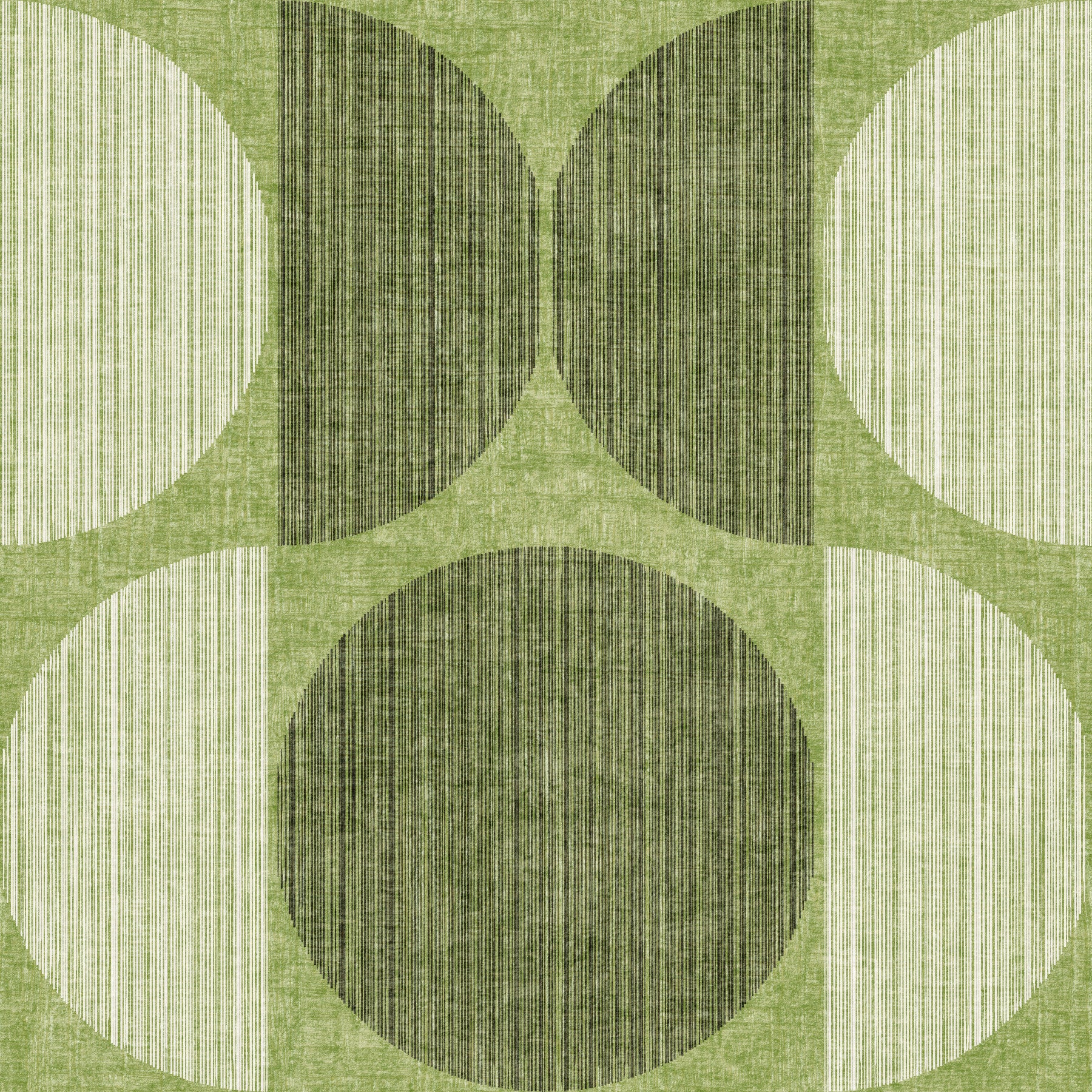 Bauhaus Green Geometric Circle Retro & Modern  Wallpaper⁠
