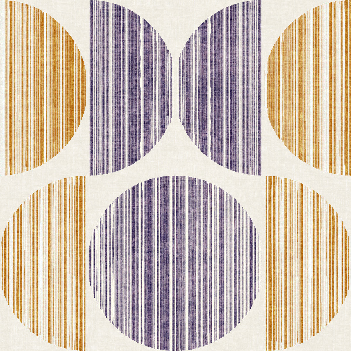 Bauhaus Yellow & Purple Geometric Circle Minimal & Modern Wallpaper⁠ in your room