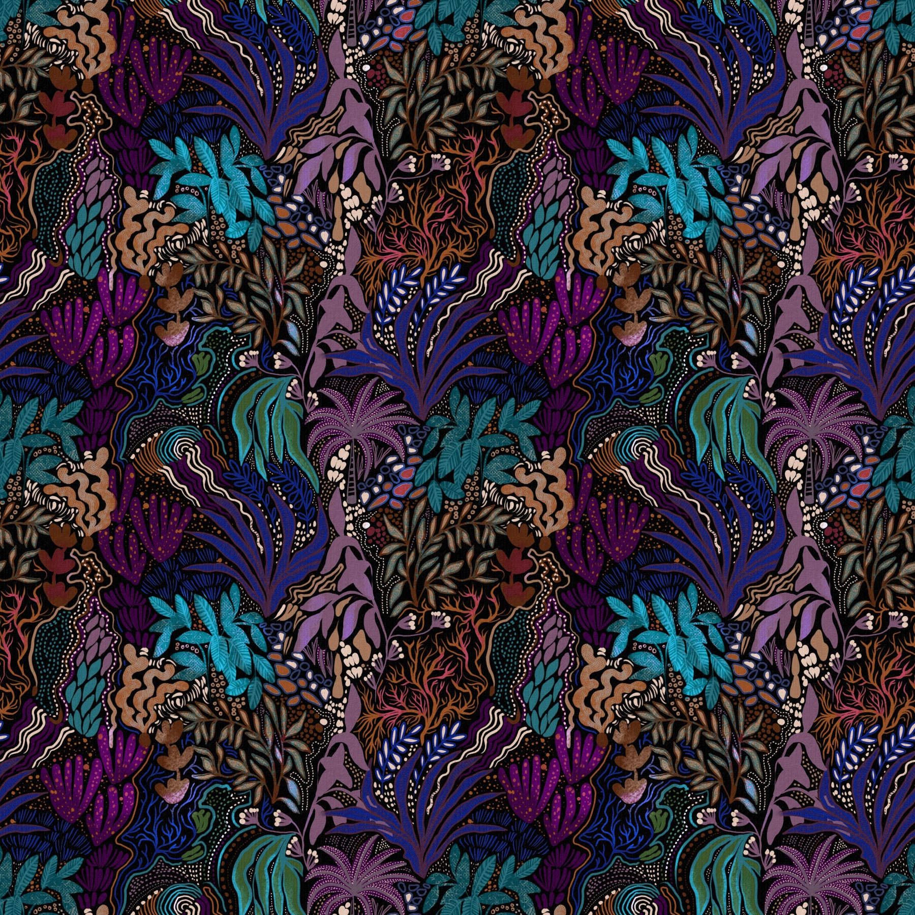 Midnight Jungle Maze Wallpaper⁠ in your room — zoomed