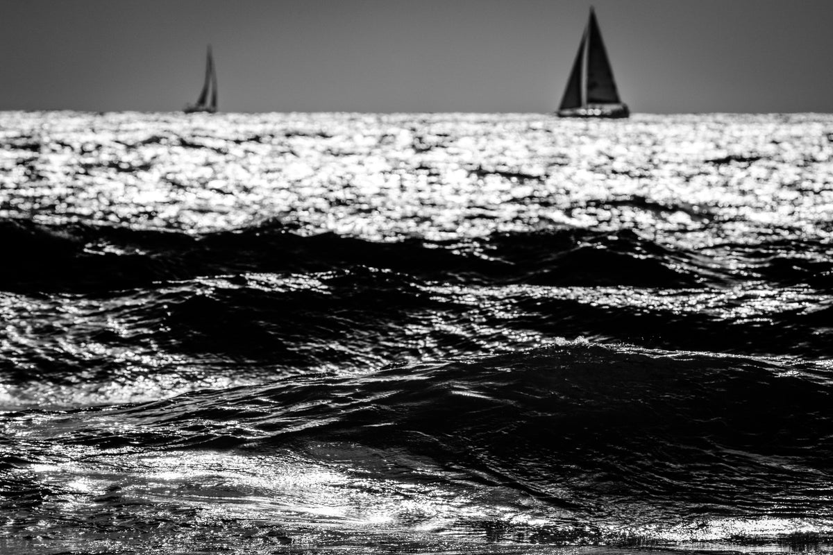 Two Sailboats Wall Mural in your room — zoomed