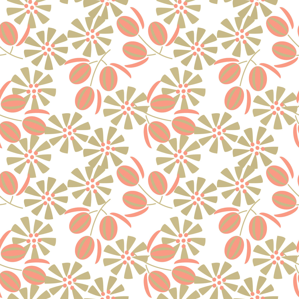 Coral Blossom Time Wallpaper⁠ in your room — zoomed