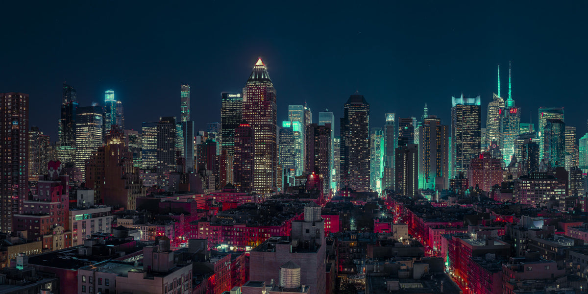 Neon City Nights Wall Mural in your room