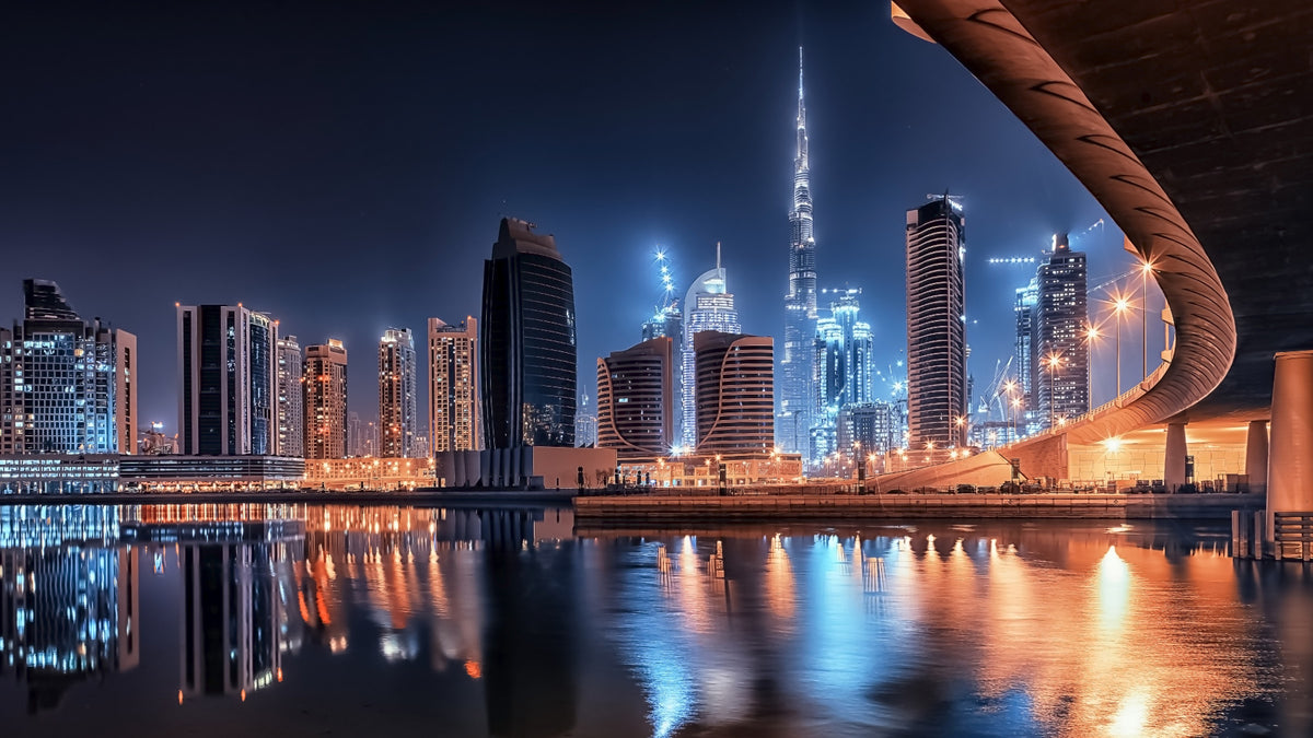 Cityscape Luminescence Wall Mural in your room