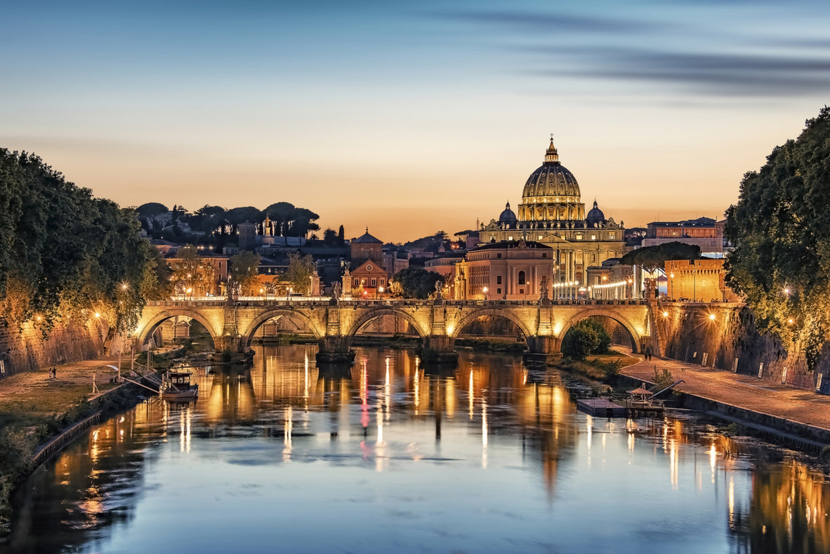 Twilight Over Rome Wall Mural in your room — zoomed