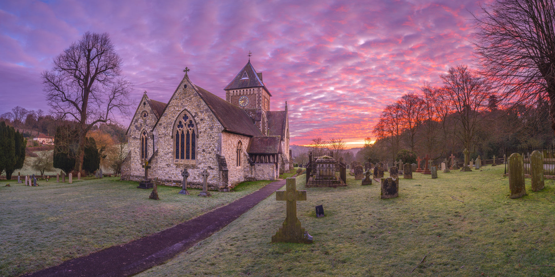 Dawn at the Church Wall Mural in your room — zoomed