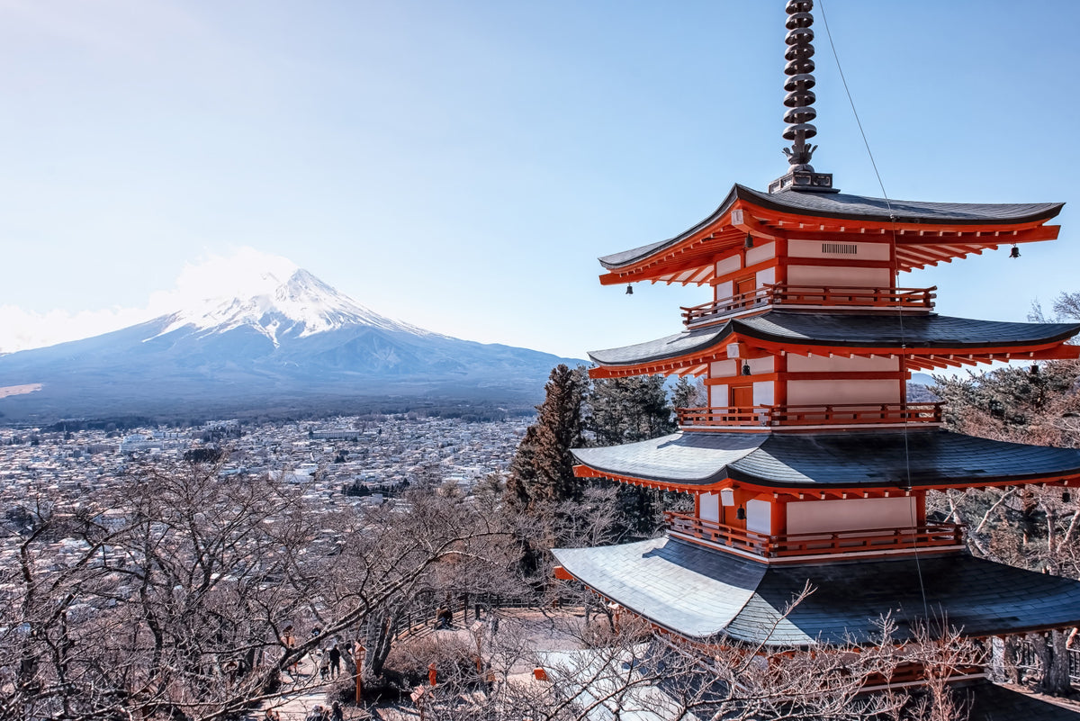 Tranquil Pagoda Peak Wall Mural in your room
