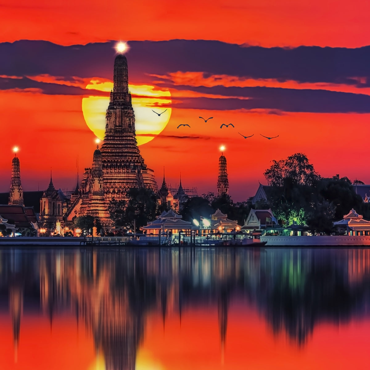 Bangkok Twilight Wall Mural in your room — zoomed