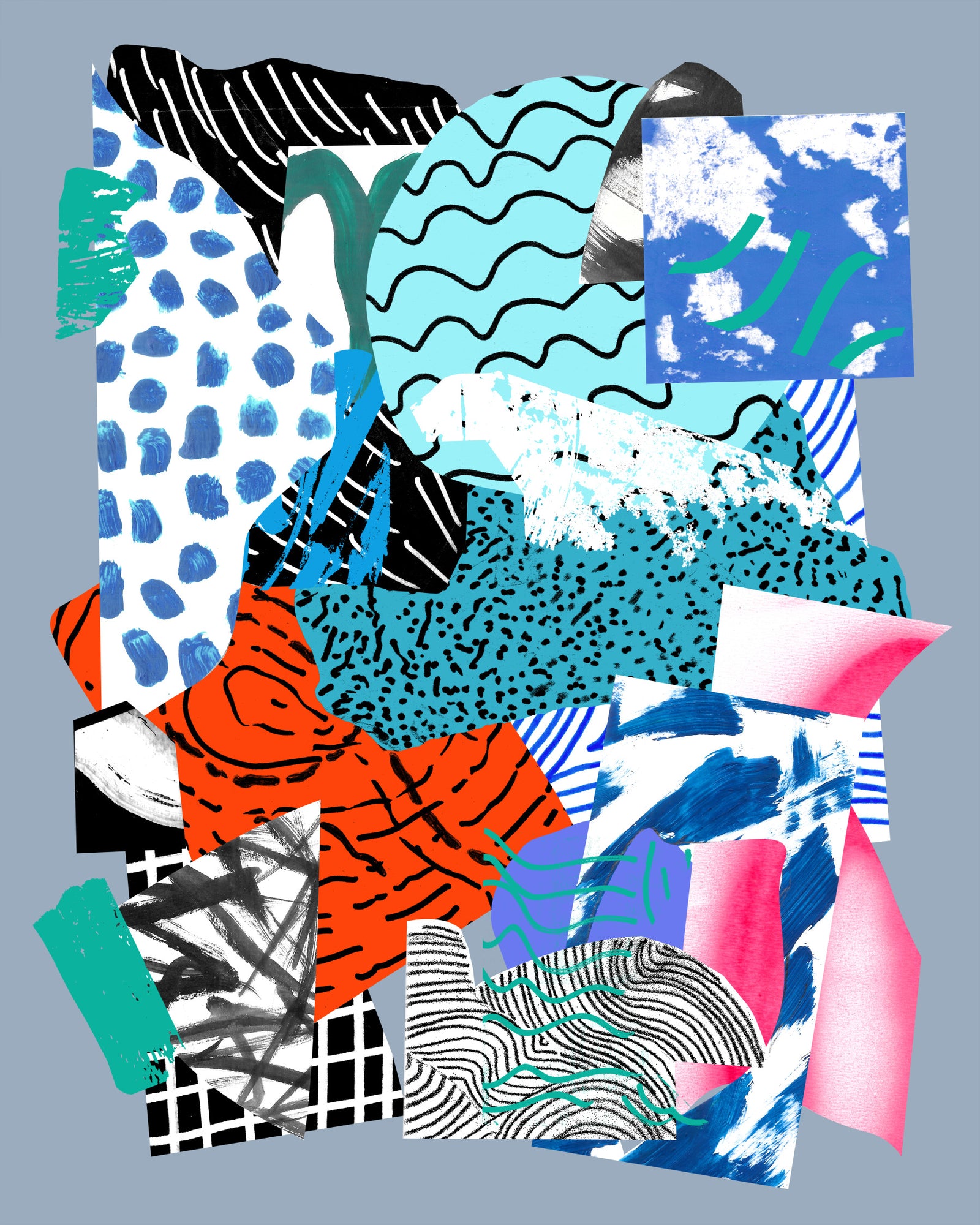 Mix Blue Wall Mural