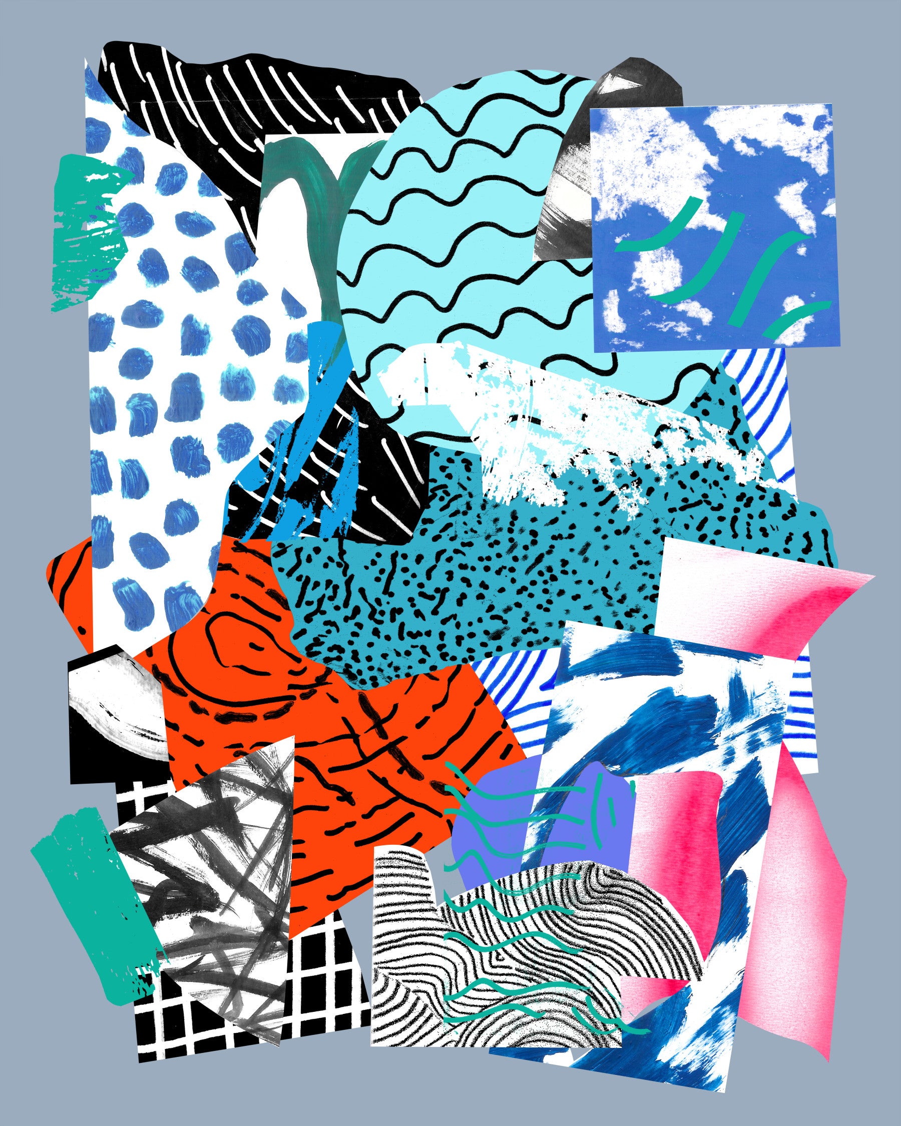 Mix Blue Wall Mural