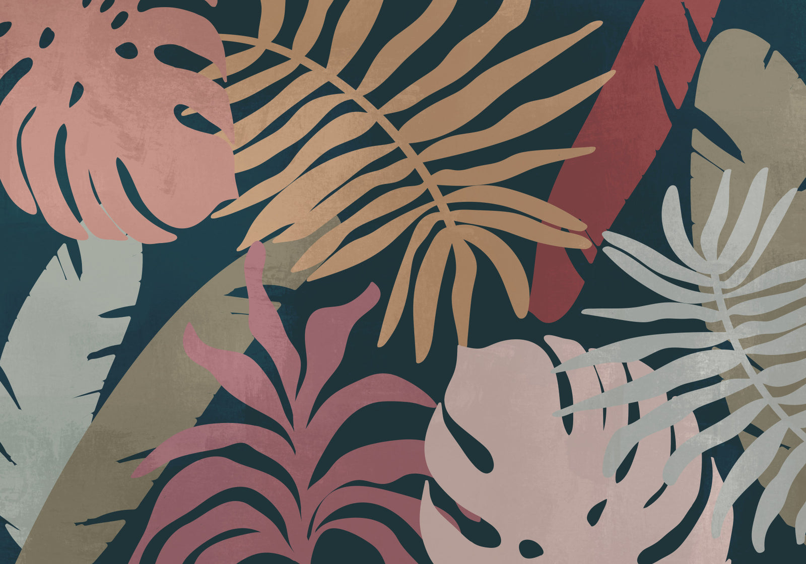 Serene Leaf Wall Mural in your room