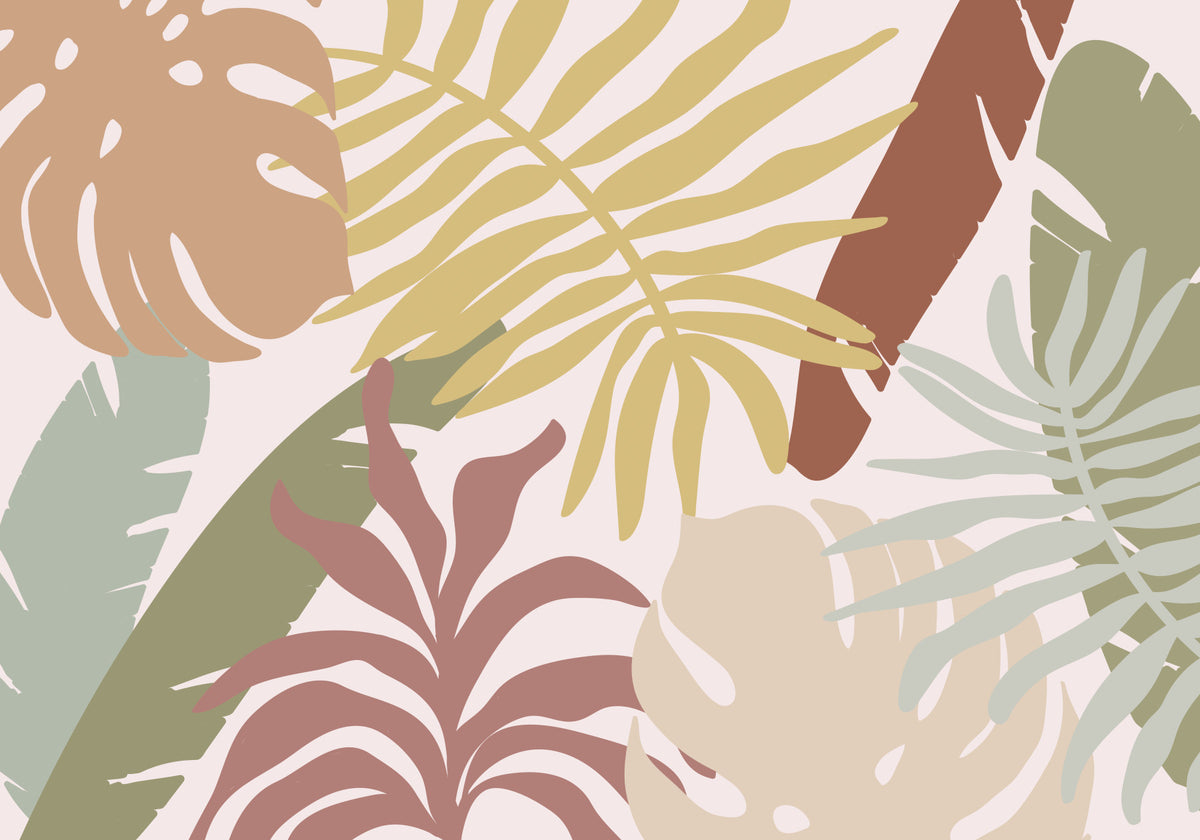 Earthy Palms Serenity Wall Mural in your room — zoomed
