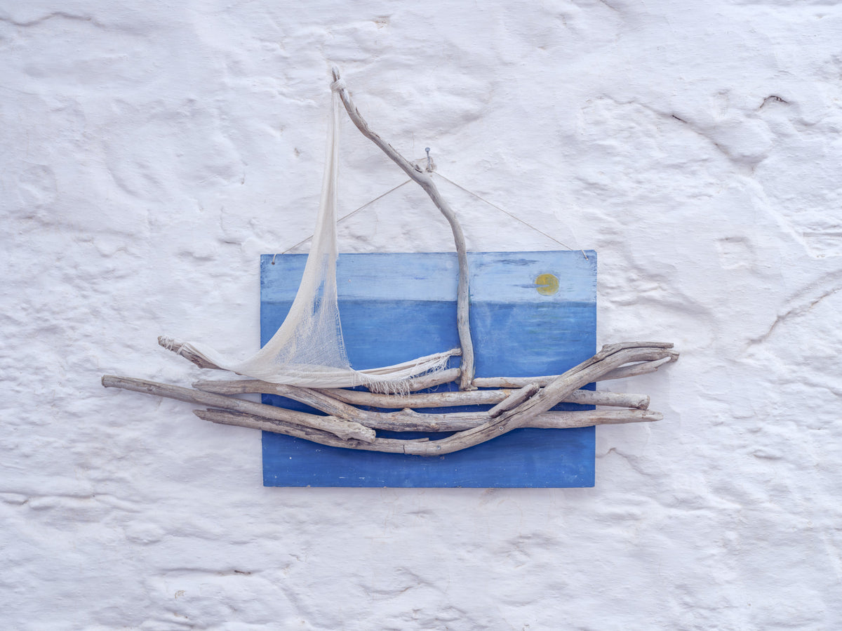 Handcrafted Driftwood Boat in your room