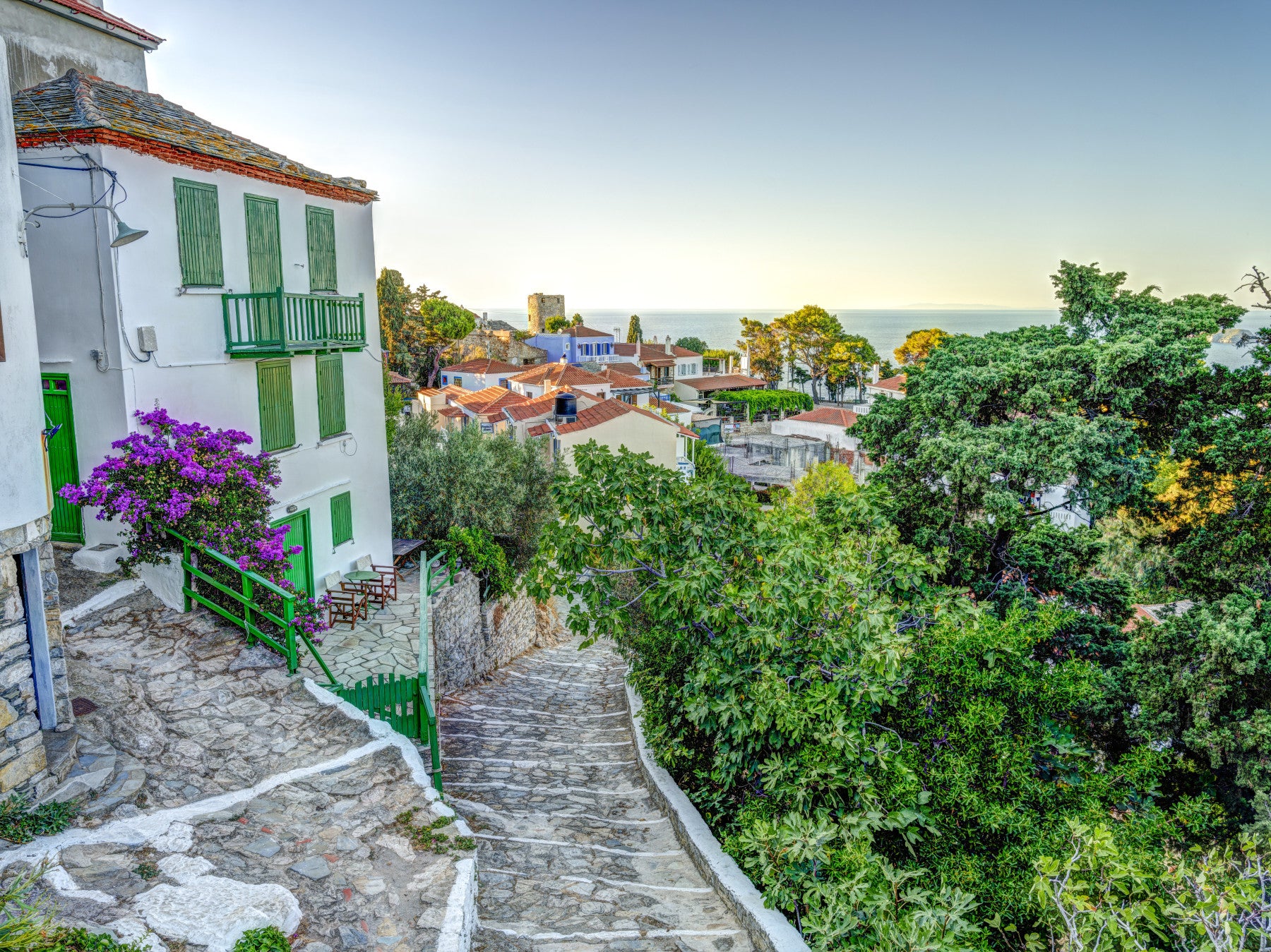 Greek Isle Pathway Wall Mural