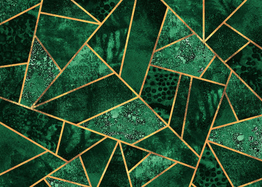 Gilded Geo Green Wall Mural -2715971