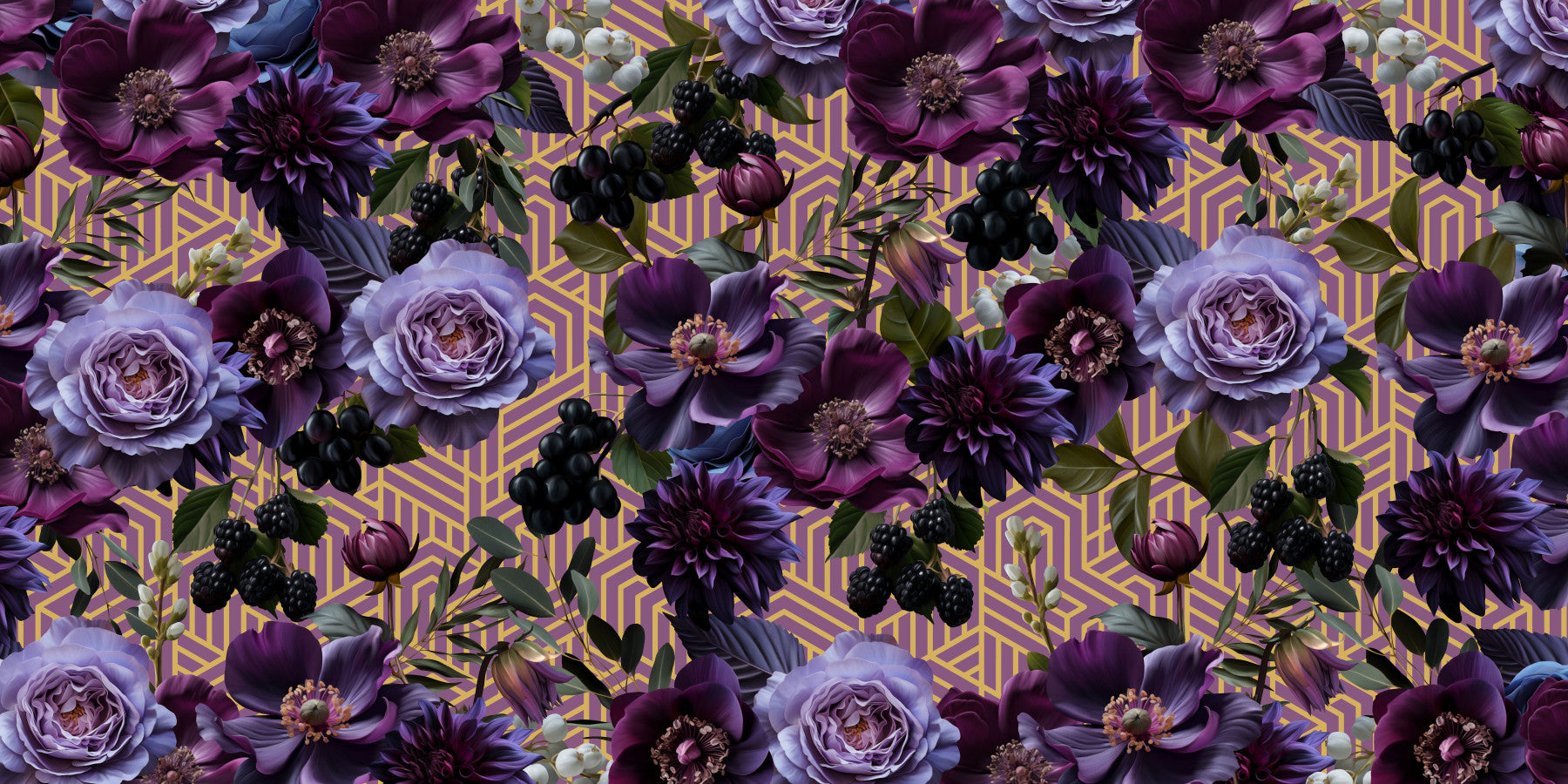 Purple Passion Geometric Wall Mural -2735551