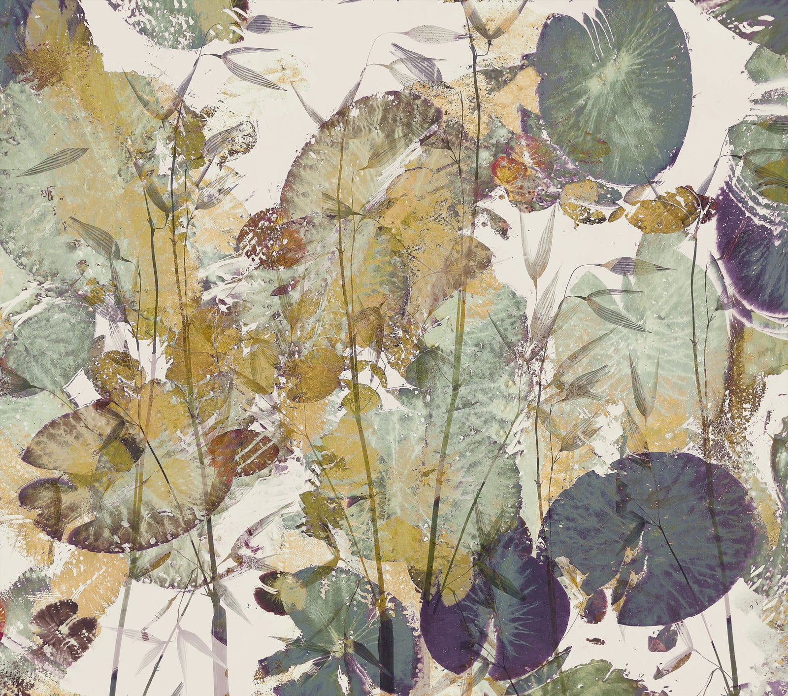 Lush Leaf Overlay Wall Mural -2307857