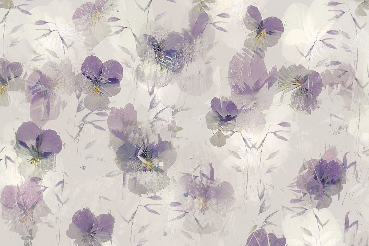 Violet Bloom Symphony Wall Mural -2297903 in your room — zoomed
