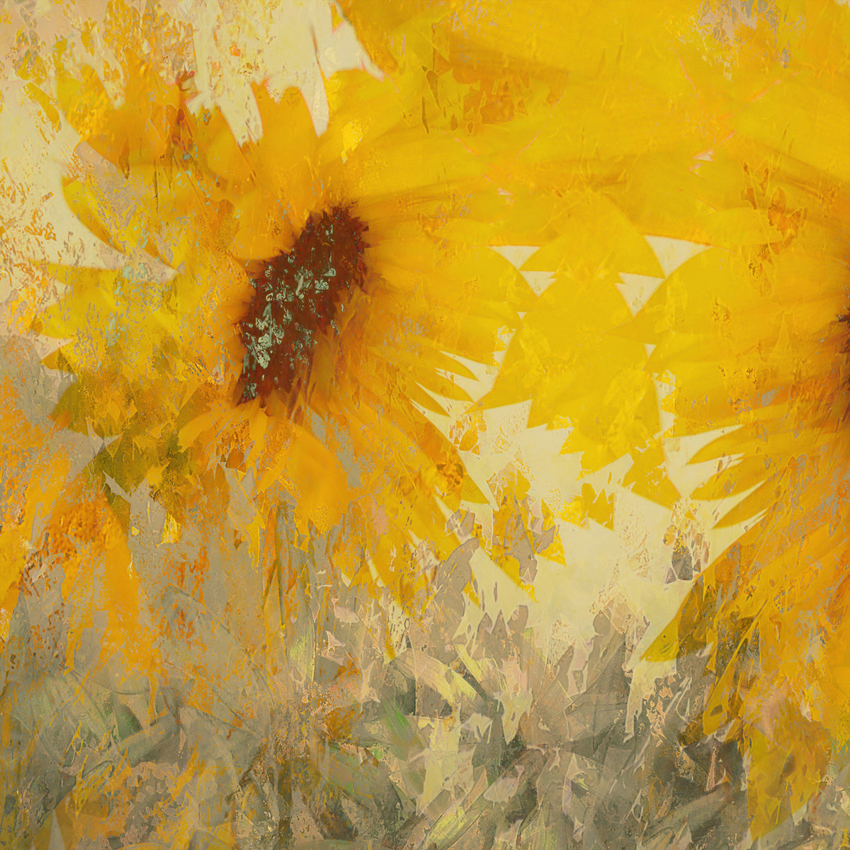 Golden Bloom Abstract Wall Mural -2581309 in your room
