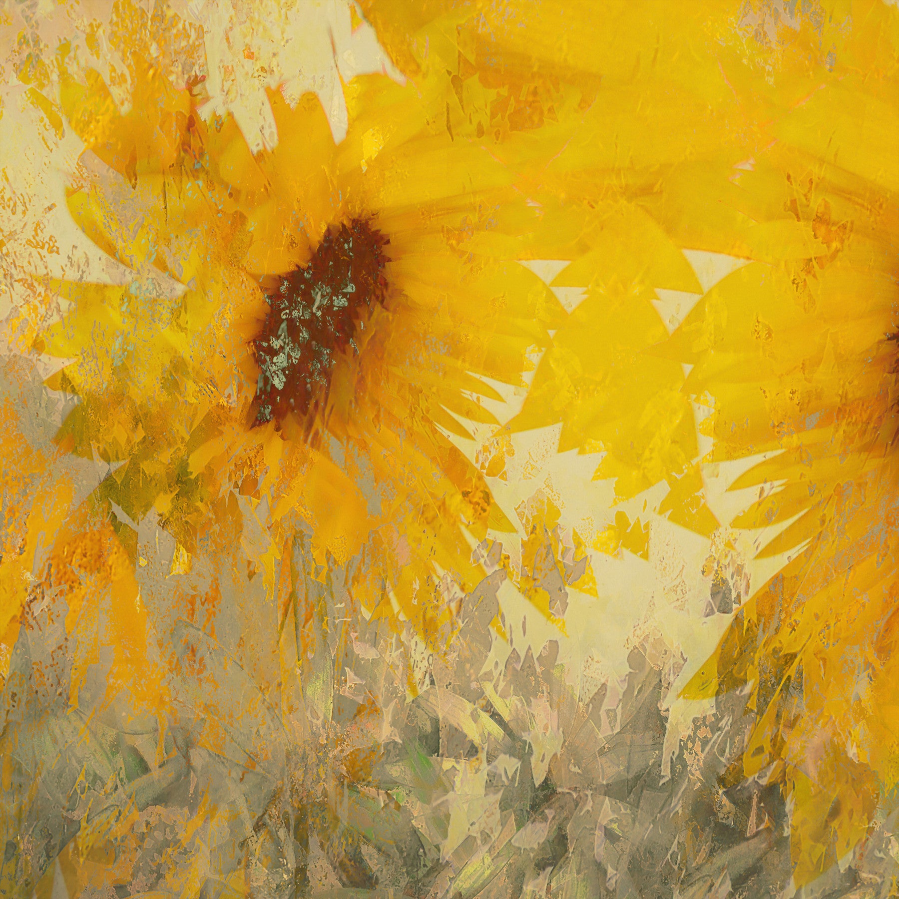 Golden Bloom Abstract Wall Mural -2581309