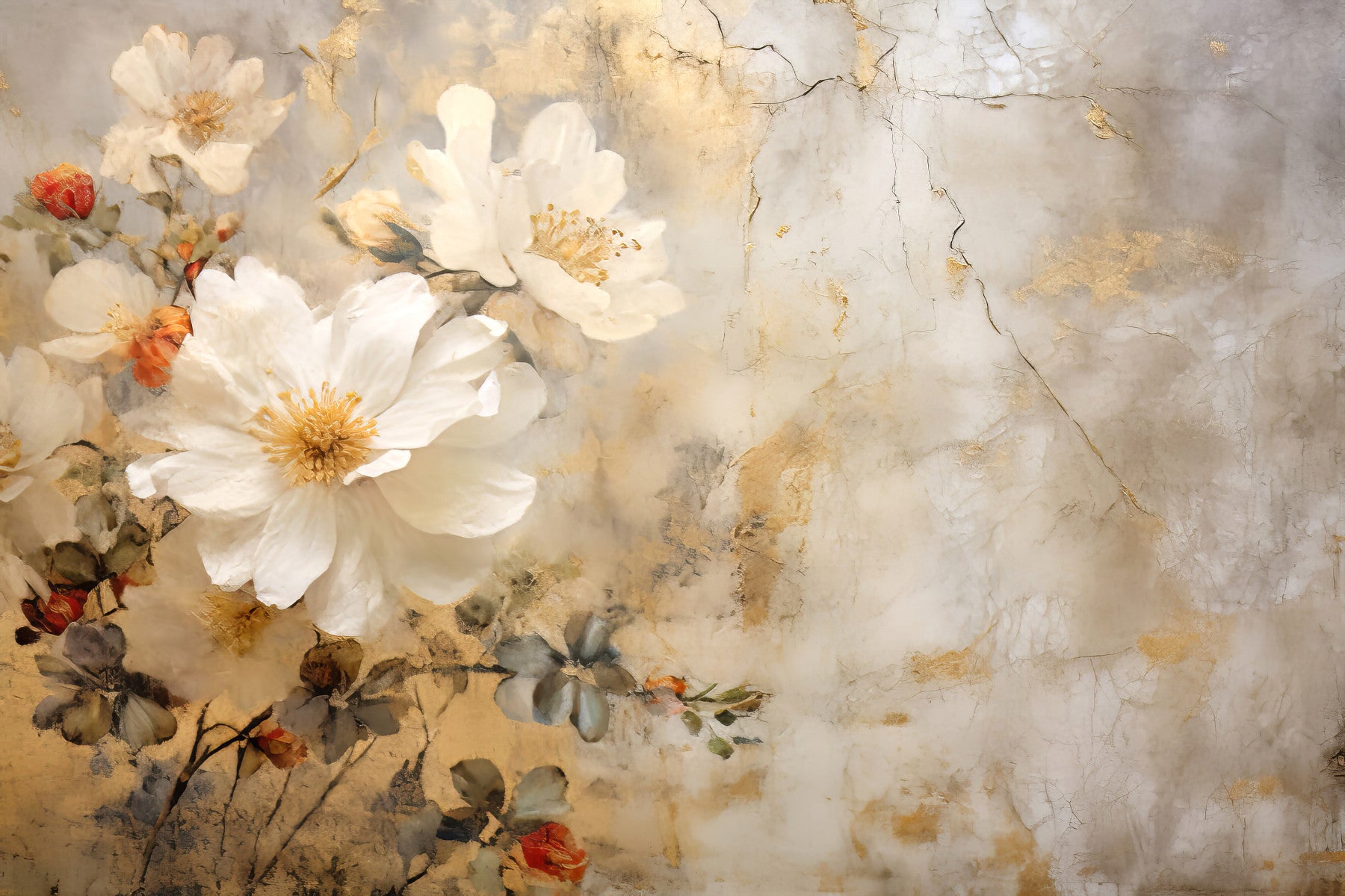 Ivory Petals Wall Mural -2578336