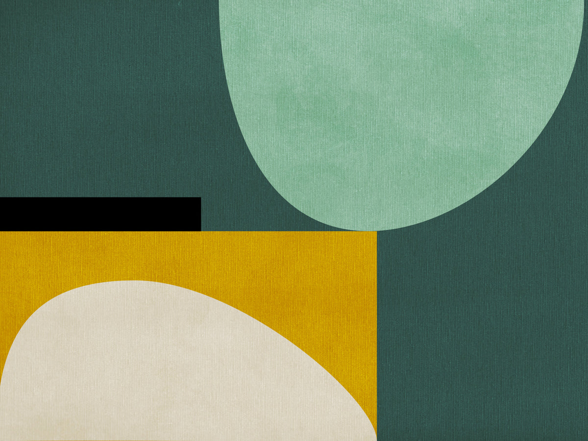 Color Block Curves Wall Mural - 2858615 in your room — zoomed
