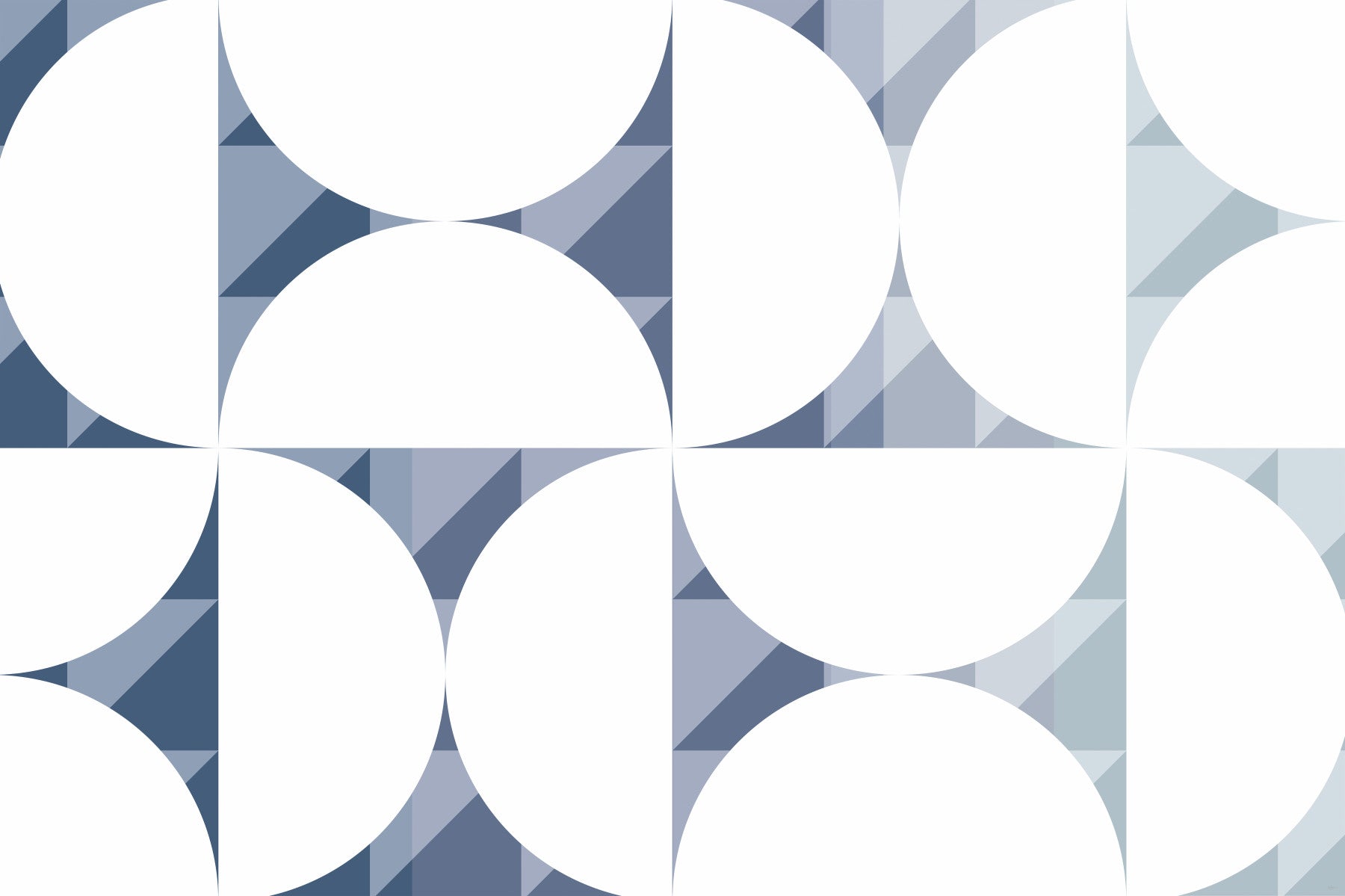 Geometric Blues Wall Mural - 2761196 in your room — zoomed