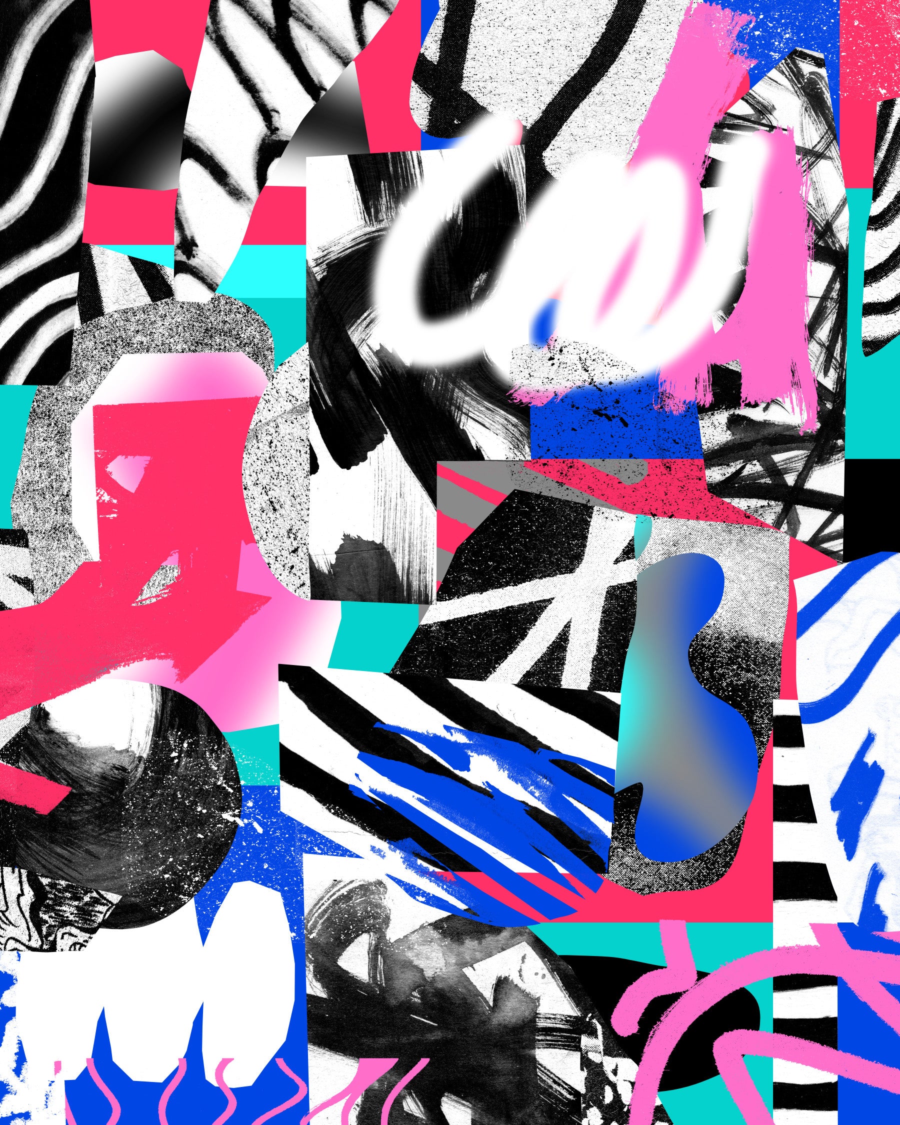 A classic abstract collage wallpaper for walls.